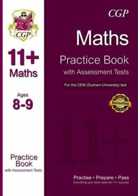 11+ Maths Practice Book with Assessment Tests (Ages 8-9) for the... by CGP Books - Image 1 of 2