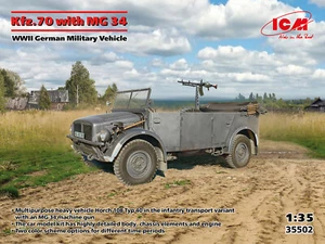 Kfz.70 With MG 34, WWII German Military Vehicle 1:35 Plastic Model Kit ICM - Foto 1 di 1