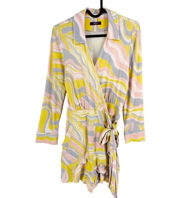GANT Donne Tuta Colorata Stampata Wrap Jumpsuit Playsuit Taglia EU 34 UK 6 US 4 - Immagine 1 di 4