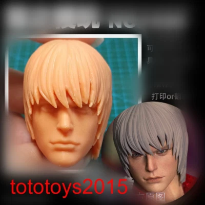 Cabeza esculpida 1:6 1:12 1:18 Dante Devil May Cry para cuerpo de figura de 12"" 6"" 3,75"" Foto 1 de 4
