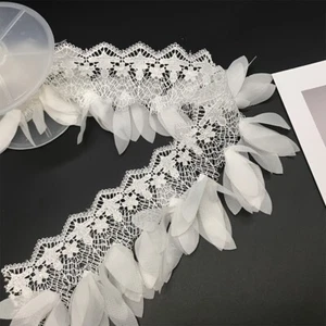 5 Yards Fransen 3D Spitze Borte Band Kante Dekoration zum Nähen Zum Selbermachen Hochzeitskleid - Bild 1 von 10