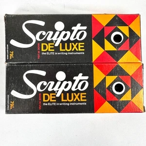 Vintage Scripto de Luxe X-Fine Rot Kugelschreiber mit Boxen - trocken - 60er/70er Büro - Bild 1 von 9