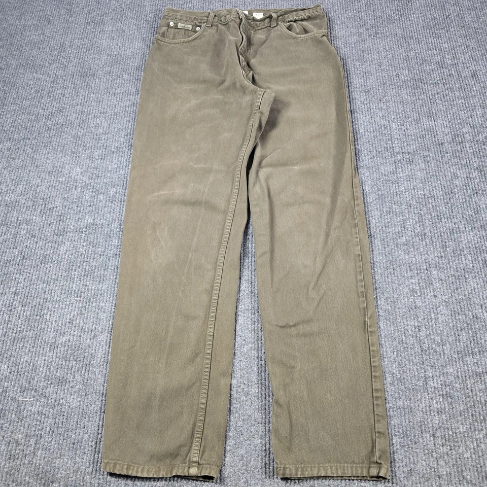 Vintage 90s Calvin Klein Jeans Mens Jeans 36x32 Green Straight Made USA 34x32 - Image 1 of 4