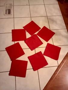 Unbranded 8 Solid Red Napkins 17" x 17 " square cotton blend - Picture 1 of 2