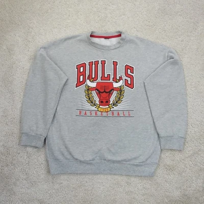 Chicago Bulls Sweatshirt Mens Large Grey Graphic Print Sporty Streetwear - Image 1 of 4