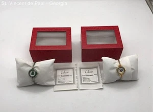 Vintage Stein Mart Collezio Santa & Christmas Tree Quartz Cuff Band Watches New - Picture 1 of 12