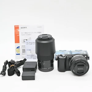 [Near Mint] Sony Alpha A5000 Digital Camera Black 16-50mm 55-210mm 2Lens JAPAN - Picture 1 of 21