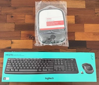 LOGITECH MK270 Wireless Keyboard & Mouse Combo 920-008813 w/ Gel Rest Mouse Pad - Image 1 of 4