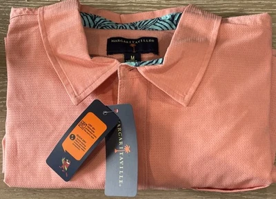 Camisa Margaritaville UPF 30+ Manga Corta Bisque Bolsillo Abotonable Secado Rápido M Foto 1 de 4