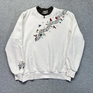 BonWorth maglione uccellino ricamato donna M bianco buone condizioni vintage - Foto 1 di 8
