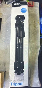 Vivitar 57 Inches Photo Video Tripod Black NWT 21” Folded Length 6 Lbs Load NOS - Picture 1 of 1