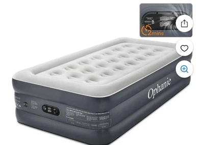 OPHANIE Twin Air Mattress, 18-Inch Elevated Inflatable Bed with Built-In Pump, Puncture-