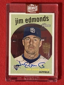 2023 Topps Archives Signature Series Jim Edmonds 1/1 On Card Auto - Picture 1 of 2