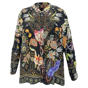 Etro Printed Long Sleeve Blouse In Silk Women Black Size 38 - Picture 1 of 9