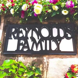 Familiennamenschild gerahmt Gartenspiegel - Bild 1 von 7