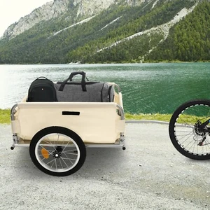 Bicycle Bike Cargo Trailer Steel Carrier Storage Cart Wheel Runner For Shopping - Picture 1 of 16