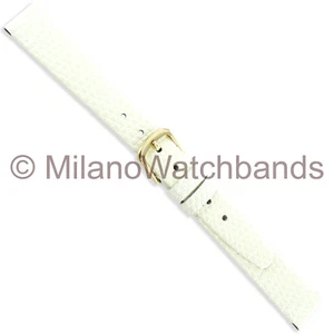 12mm Milano White Lizard Grain Genuine Leather Ladies Watch Band LS 17060 - Picture 1 of 3