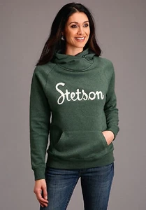 ¡Nuevo! SUDADERA CON CAPUCHA MUJER VERDE 'STETSON' REDACCIÓN Talla XS S M L XL - Imagen 1 de 7