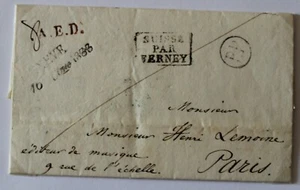 1833 Falzbrief GENF-PARIS-Stempel FRANKATUR a FREMD BIS ZUM DESTINAT-ck169 - Bild 1 von 1