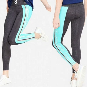 Justice Girls Leggings Sport Club GYMNAST Logo in Grey & Mint Size 6-7 NEW - Picture 1 of 12