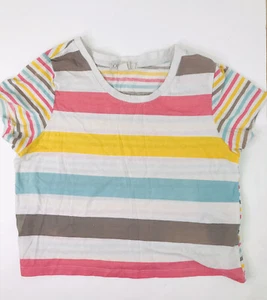 Forever 21 Womens Size S/P Small Petite Pink Striped Croped Top T-Shirt - Picture 1 of 6