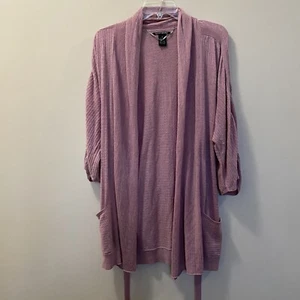 Lucky Brand Pink Modal Blend Belted 3/4 Sleeve Open Cardigan Size M - Picture 1 of 6