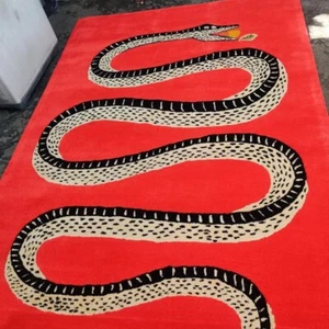 Snake Red Handmade Rugs 100% Newzeland Carpet Area Rug 5x8, 6x9, 8x10, 9x12 - Foto 1 di 2