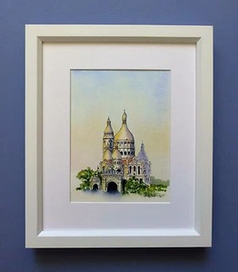 Original Framed Watercolour "Sacre Coeur Basilica" Montmarte, Paris, France - Picture 1 of 2