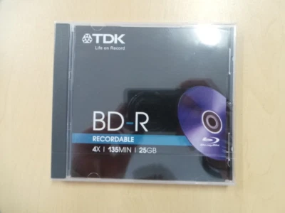 TDK BD-R 5PK Recordable Blu-Ray CD 135Min 25GB NEU OVP