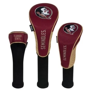 FLORIDA STATE SEMINOLES HIGH QUALITY NYLON GOLF HEAD COVER SET EMBROIDERED LOGO - Picture 1 of 1