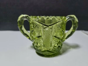 Imperial Glass Verde Green Mini Double Handle Open Sugar Toothpick Holder #612 - Picture 1 of 13