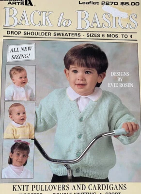 Leisure Arts Back To Basics Leaflet 2270 Sweater Pattern Toddler Evie Rosen Kids - Image 1 of 2