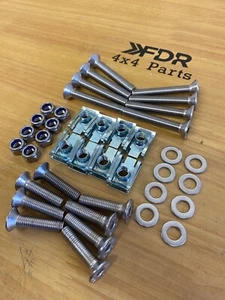 Kit de pernos bisagras puerta delantera de acero inoxidable Land Rover Defender 90 110 A2 - Imagen 1 de 3