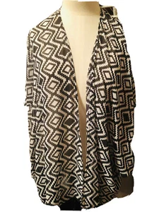 OP Women Black White Actec Women Kimonos Cardigan Shawl Sz Xl/XG (15-17) - Picture 1 of 7