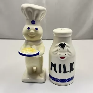 Pillsbury Doughboy Milk and Cookie Salt and Pepper Shakers 2006, Signs of Age - Picture 1 of 13