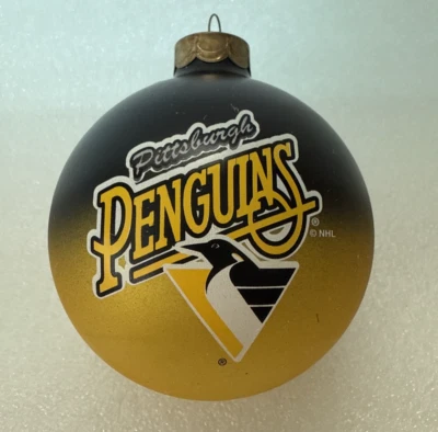 Pittsburgh Penguins Christmas Ornament Black/Gold Logo NHL - Image 1 of 4