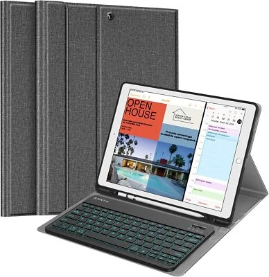 For iPad Pro 12.9 2nd Gen 2017 TPU Case Stand Cover w 7 Color Backlit Keyboard - Image 1 of 4