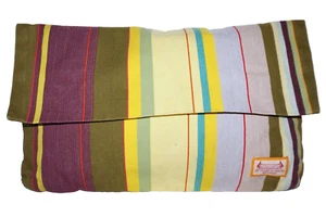 LE TOILES DU SOLEIL mehrfarbig gestreifte Canvas schmale Falt-Clutch 9x14 FRANKREICH - Bild 1 von 14