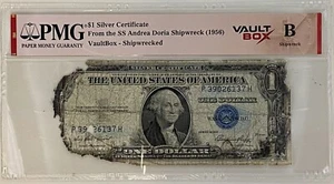 PMG 1$ Silever Certificate from SS Andrea Doria Shipwreck 1956 Grade B red - Picture 1 of 3