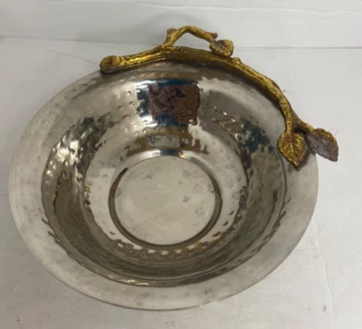 Leeber Elegance Hammered Stainless Bowl W/Gold Tone Branch Catchall(31) - Image 1 of 3