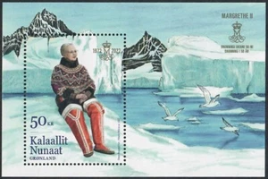 GROENLANDIA. 2022. 50 Kr. Reina Margarita II, hoja de recuerdo. MNH (BL139) - Imagen 1 de 1