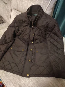 Green Label Ralph Lauren Diamond Quilted  Dark Chocolate Plum Size Xl  - Picture 1 of 17