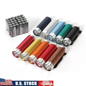 10er Pack LED Taschenlampen 50 Lumen Mini Aluminium Hand Notleuchten Neu - Bild 1 von 10