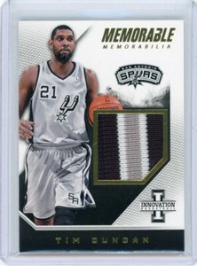 2013-14 Panini Innovation Basketball Gold Jumbo Patch #1 Tim Duncan #09/25