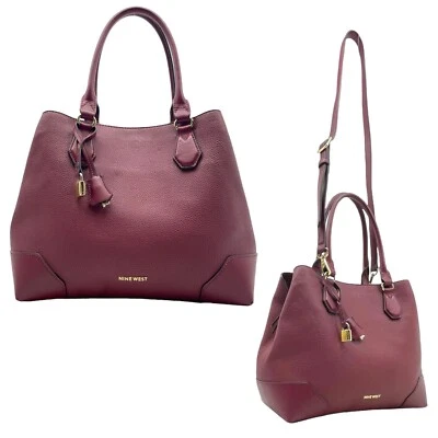 Vintage 90s Y2K NINE WEST Large Vegan Leather Satchel Bag Handbag Crossbody NOS - Image 1 of 4