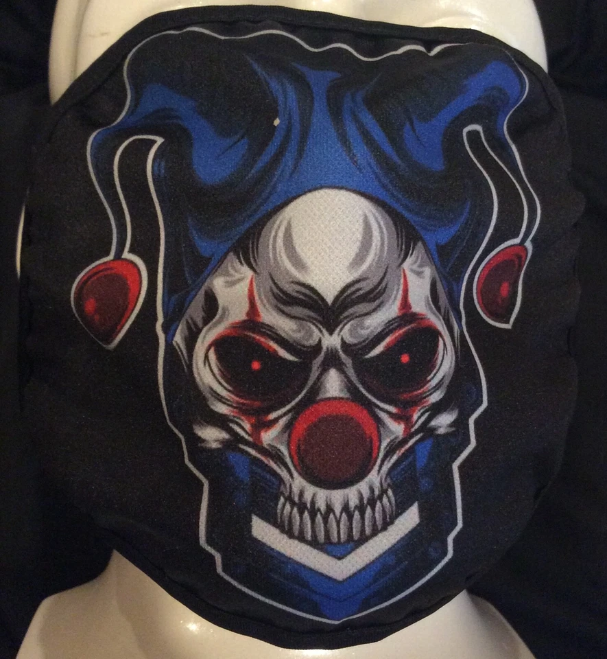 Scary Clown Blue Face Mask - Image 1 of 1