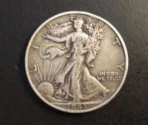 Liberty Walking Silber Half Dollar 1943. F+ B125 - Bild 1 von 2