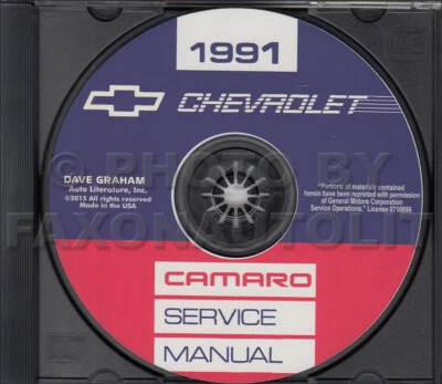 1991 Camaro Negozio Manuale CD Chevrolet Riparazione Service Rs Z28 Incluso Cavi - Immagine 1 di 2