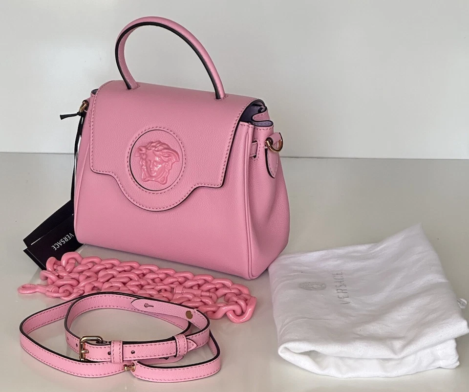 Versace Top Handle Leather Pink Small Shoulder Bag DBFI040 Italy