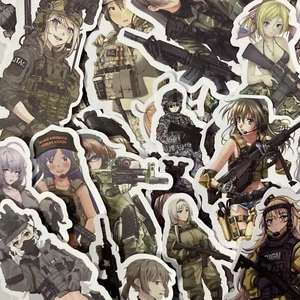 50 Piece Military Girl Anime Notebook Laptop Phone Sticker Pack - Picture 1 of 6